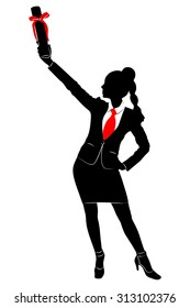 Young Businesswoman holds up her certificate