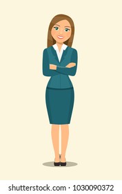 Cartoon Styled Business Woman Dressed Suit Stock Vector (Royalty Free ...