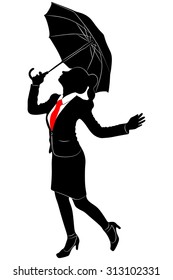 young businesswoman with umbrella