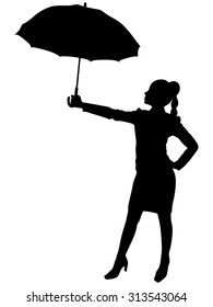 young businesswoman with umbrella