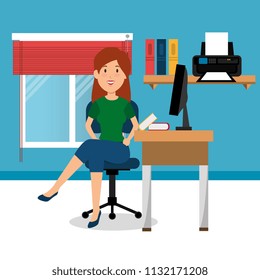 young businesswoman in the workplace office