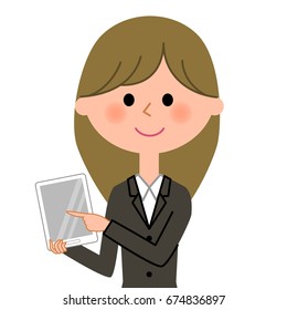 Young businesswoman,Tablet