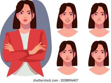 young businesswomen with different outfits creed and race placed on white background vector illustration