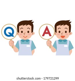 Young caregivers with a question and answer
