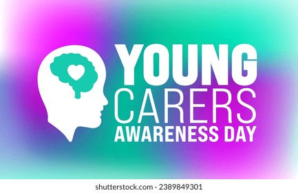 Young Carers awareness day background design template use to background, banner, placard, card, book cover,  and poster design template with text inscription and standard color. vector