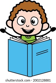Young Cartoon Boy with book