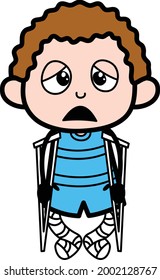 Young Cartoon Boy putzte Beine