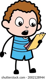Young Cartoon Boy reading report