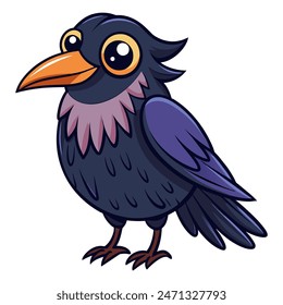young cartoon crow vector illustration