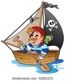 Joven caricaturista pirata 1 - ilustración vectorial.