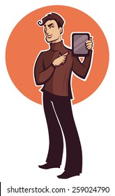 young cartoon salesman 