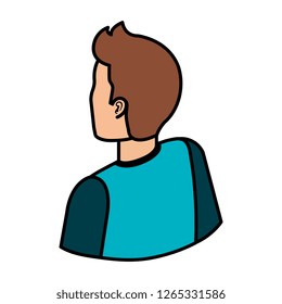 young and casual man back character