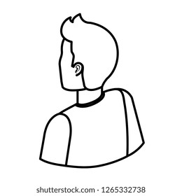 young and casual man back character
