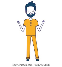 young and casual man with beard avatar character