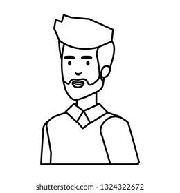 young and casual man with beard character