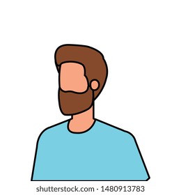 young and casual man with beard character