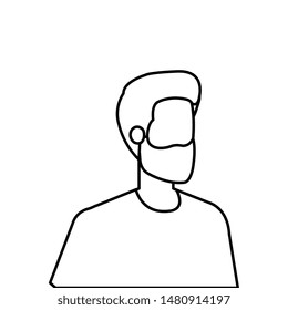 young and casual man with beard character