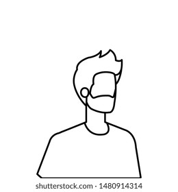 young and casual man with beard character