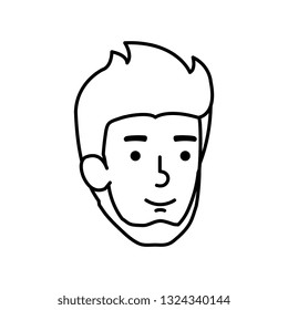 young and casual man with beard head character