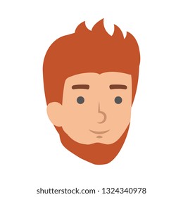 young and casual man with beard head character