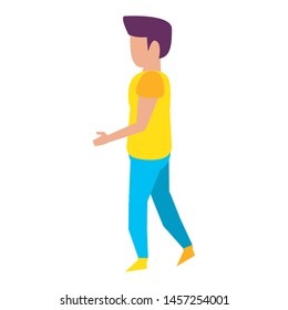 young casual man body without face wearing yellow t shirt cartoon vector illustration graphic design
