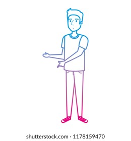 young and casual man character