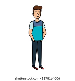 young and casual man character