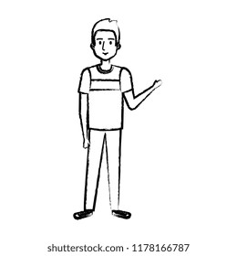 young and casual man character