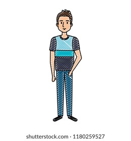 young and casual man character