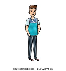 young and casual man character