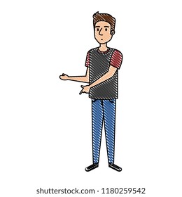 young and casual man character