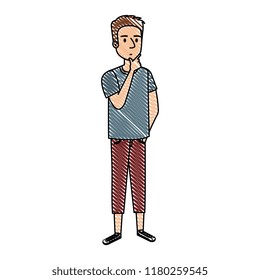 young and casual man character