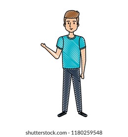 young and casual man character