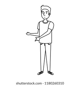 young and casual man character