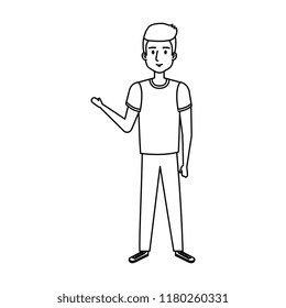young and casual man character