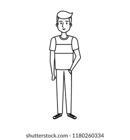 young and casual man character