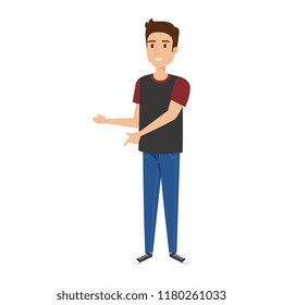 young and casual man character