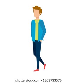 young and casual man character