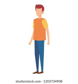 young and casual man character