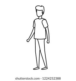 young and casual man character