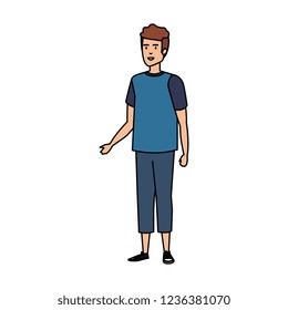 young and casual man character