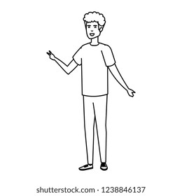 young and casual man character