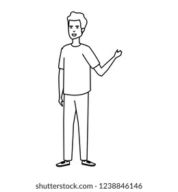 young and casual man character