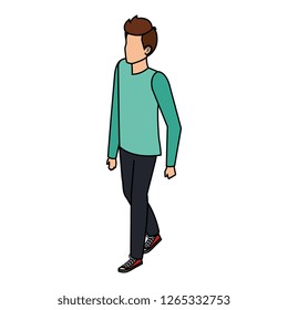 young and casual man character