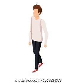 young and casual man character