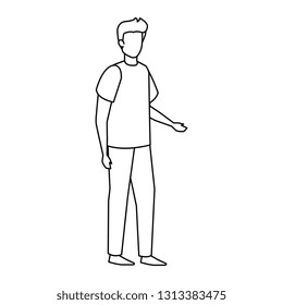young and casual man character