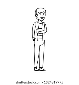 young and casual man character
