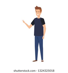young and casual man character