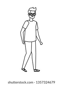 young and casual man character