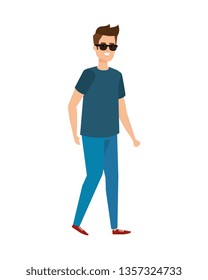 young and casual man character